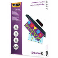 Fellowes Pack de 100 Fundas Plastificar Mate A3 80 Micras Transparente