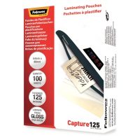 Fellowes Pack de 100 Fundas Plastificar Tarjetas 54 x 86 mm Brillo 125 Micras Transparente