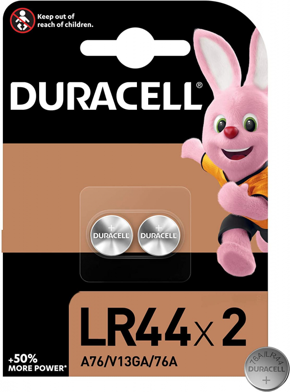 Imagen extra PACK 2 Pilas de Boton Duracell LR44 76A/A76/V13GA