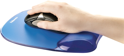 Imagen extra Alfombrilla de gel para raton Fellowes Crystal Azul, con reposamuñecas. 9114120