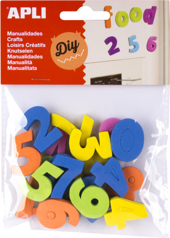 Imanes de Goma Eva Numeros 20 uds Apli