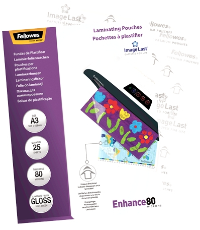 Imagen extra Fellowes Pack de 25 Fundas Plastificar Brillo A3 80 Micras Transparente