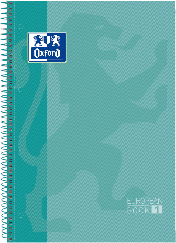 OXFORD, Tapas Extraduras, A4, 80 Hojas Microperforado Verde Menta, EuropeanBook