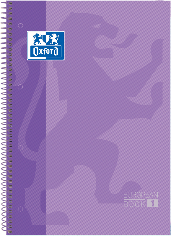 OXFORD, Tapas Extraduras, A4, 80 Hojas Microperforado Malva, EuropeanBook