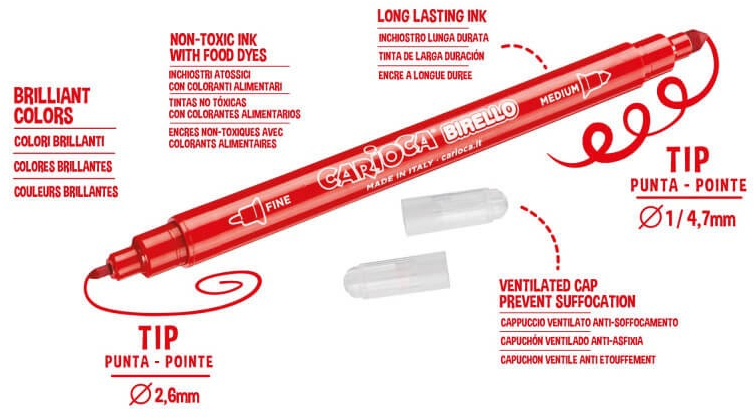 Imagen extra Rotulador Carioca Birello Duo grueso y fino caja 24 rotuladores