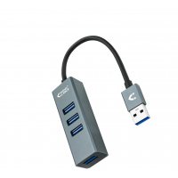 Hub USB 3.0 Nanocable 4 Puertos, Cable de 10cm