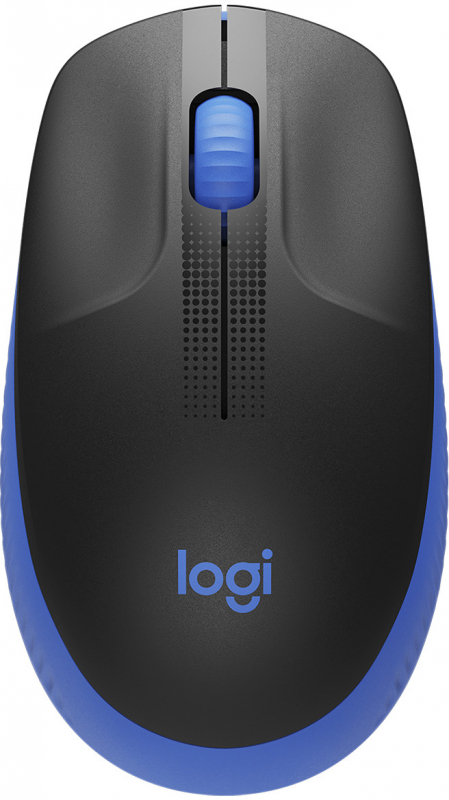 Logitech M190 Raton Inalambrico - Ambidiestro - Negro/Azul