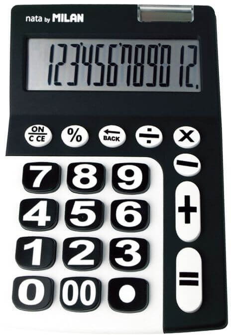 CALCULADORA MILAN NEGRA 12 DIGITOS