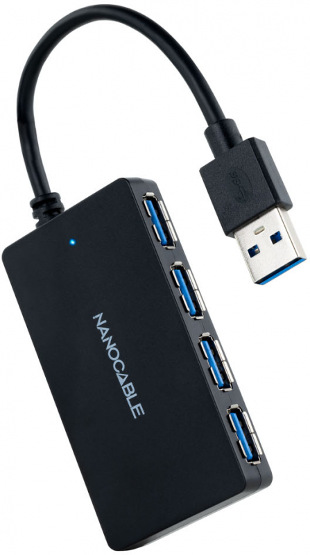 Hub USB 3.0 Nanocable con 4 puertos y cable 15cm