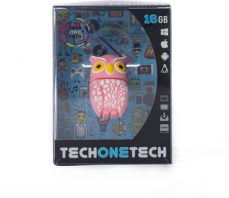 Imagen extra Pendrive TechOneTech Buho Plumi Pink 32GB USB 2.0