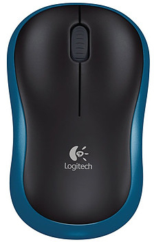 Logitech M185 Raton Inalambrico - Ambidiestro - Negro/Azul