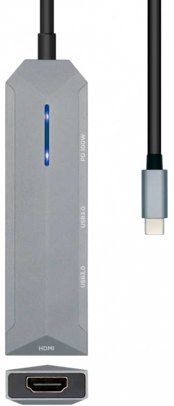 Imagen extra Dock 4 en 1 USB-C Aisens HDMI, DisplayPort y 2 puertos USB 3.0