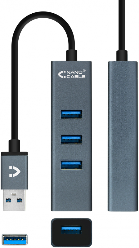 Imagen extra Hub USB 3.0 Nanocable 4 Puertos, Cable de 10cm
