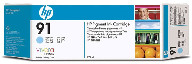 HP 91 Cian claro cartucho tinta Original C9470A