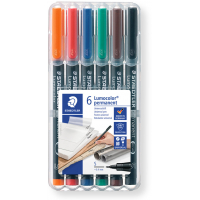 Estuche de 6 rotuladores Staedtler LUMOCOLOR Medio M-317 WP6