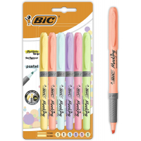 Pack de 6 Marcadores Bic Highlighter Grip PASTEL