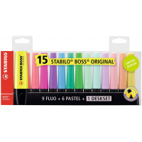Estuche de 15 marcadores Stabilo Boss 70 Fluorescentes