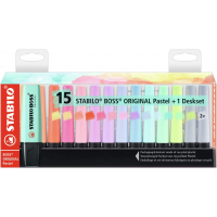 Estuche de 15 marcadores Stabilo Boss 70 PASTEL