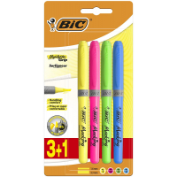 Pack de 4 Marcadores Bic Highlighter Grip Fluorescentes
