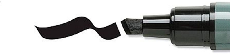 Imagen extra Rotulador permanente ECONOMICO Punta Biselada NEGRO. P-300