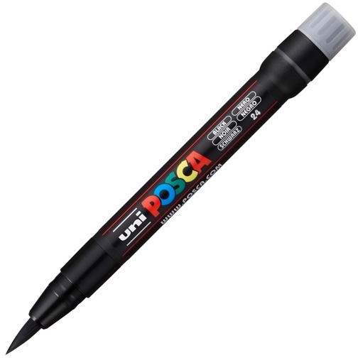 POSCA PCF-350 Negro, punta de pincel 1-10mm Multisuperficie (cristal, madera, tela, plastico)