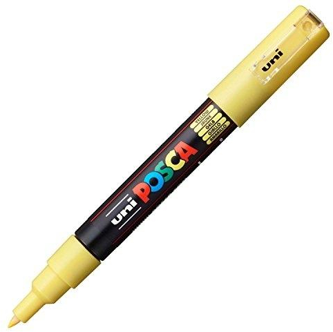 POSCA PC-1M Amarillo, punta ExtraFina 1mm Multisuperficie (cristal, madera, tela, plastico)