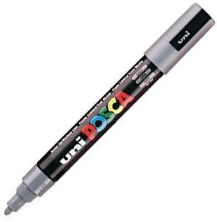 POSCA PC-5M Gris, punta Media 2.5mm Multisuperficie (cristal, madera, tela, plastico)