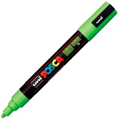 POSCA PC-5M Verde manzana, punta Media 2.5mm Multisuperficie (cristal, madera, tela, plastico)