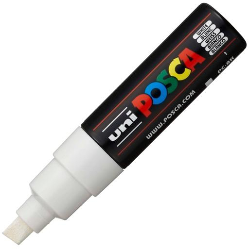 POSCA PC-8K Blanco, punta Ancha 8mm Multisuperficie (cristal, madera, tela, plastico)