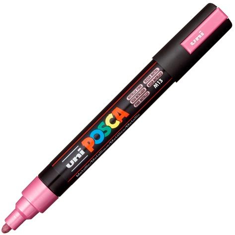 POSCA PC-5M Rosa metalico, punta Media 2.5mm Multisuperficie (cristal, madera, tela, plastico)