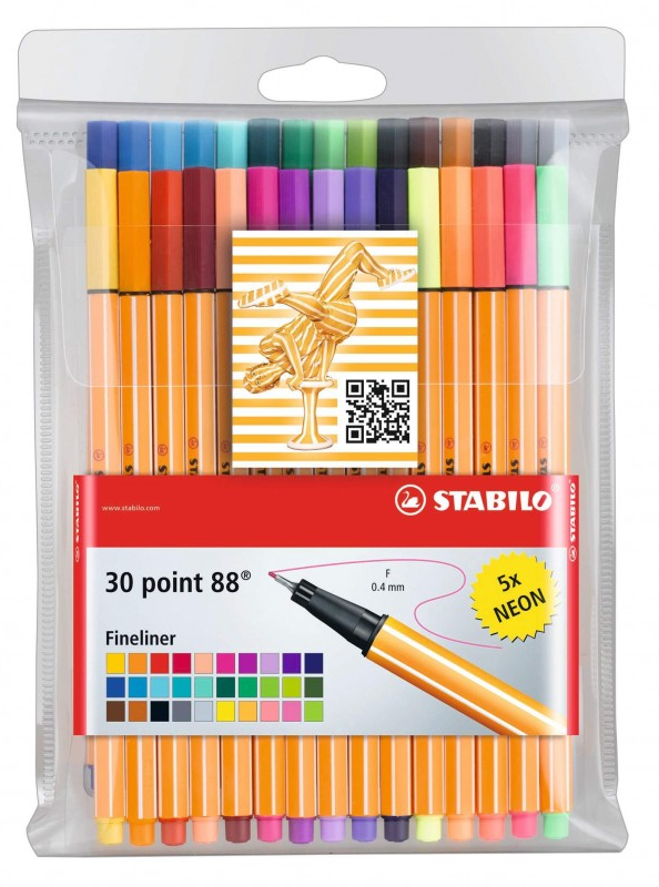 Estuche de 30 Rotuladores Stabilo Point 88