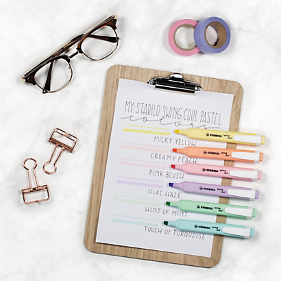 Imagen extra PACK 6 Stabilo Swing Cool PASTEL Marcadores Planos