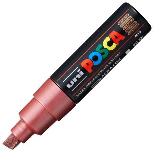 POSCA PC-8K Rojo metálico, punta Ancha 8mm Multisuperficie (cristal, madera, tela, plastico)