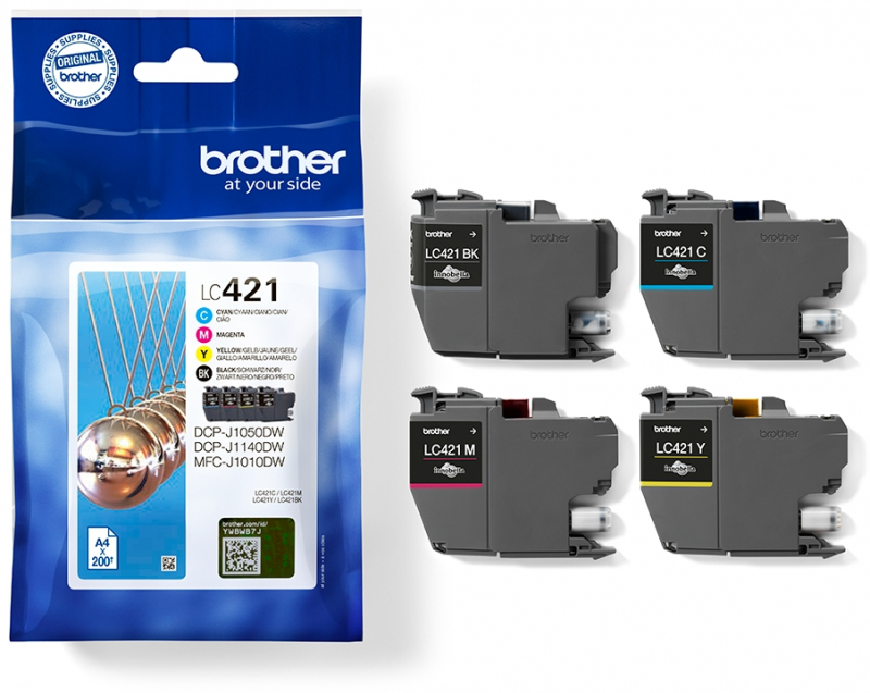 Pack 4 Cartuchos Brother LC421VAL originales LC-421VAL