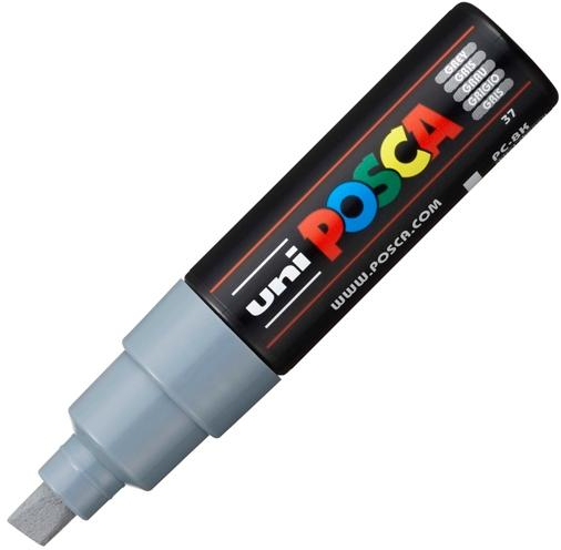 POSCA PC-8K Gris, punta Ancha 8mm Multisuperficie (cristal, madera, tela, plastico)