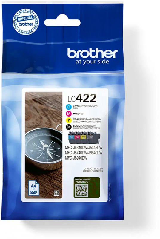 Imagen extra Brother LC422 Pack de 4 Cartuchos de Tinta Originales LC-422VAL