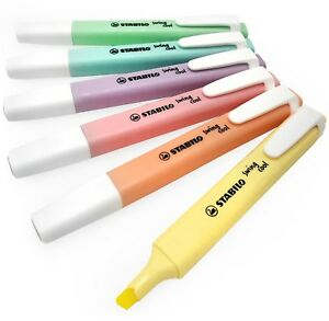 Imagen extra PACK 6 Stabilo Swing Cool PASTEL Marcadores Planos