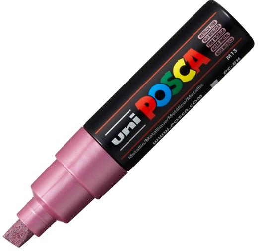 POSCA PC-8K Rosa metálico, punta Ancha 8mm Multisuperficie (cristal, madera, tela, plastico)