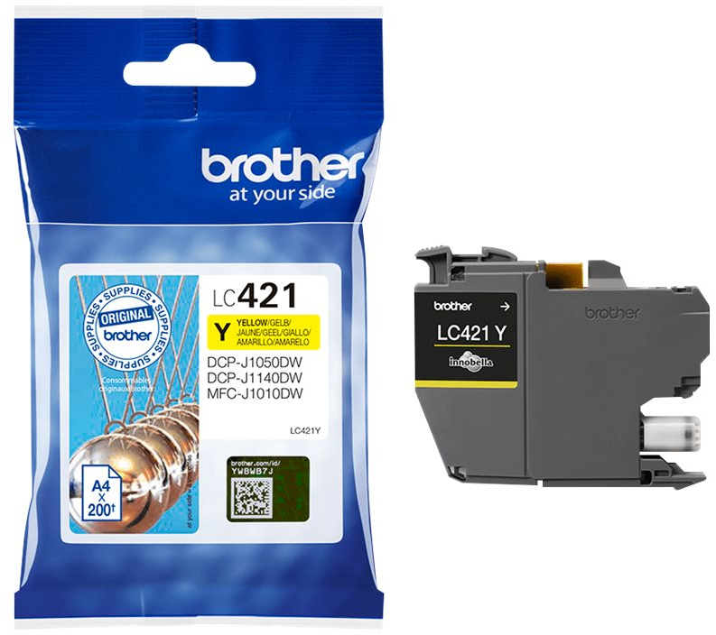 Brother LC421 Amarillo Cartucho Original LC421Y LC-421Y