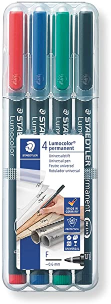 Estuche de 4 rotuladores Staedtler LUMOCOLOR Fino F-318 WP4