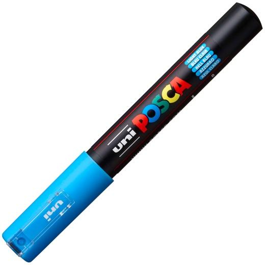 POSCA PC-1M Azul claro, punta ExtraFina 1mm Multisuperficie (cristal, madera, tela, plastico)