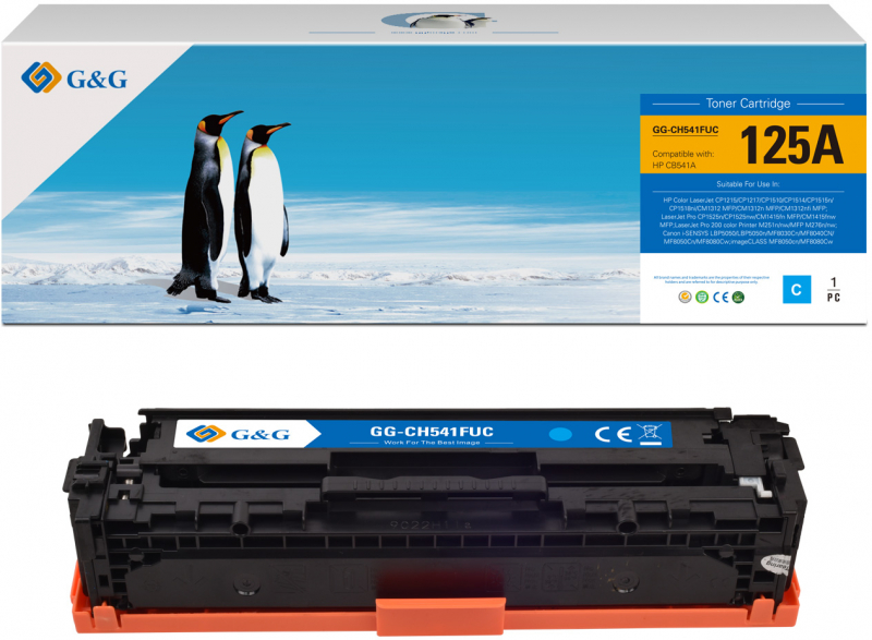 G&G HP CB541A CE321A CF211A Cian Toner Compatible 125A 128A 131A