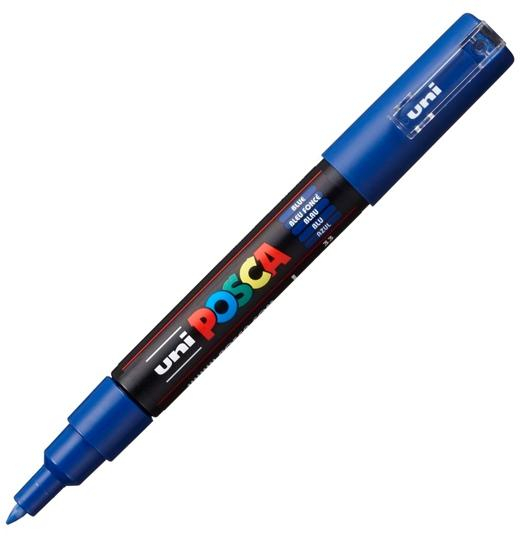 POSCA PC-1M Azul, punta ExtraFina 1mm Multisuperficie (cristal, madera, tela, plastico)