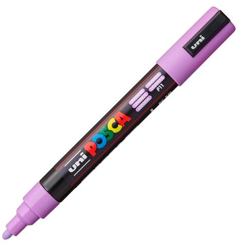 POSCA PC-5M Lavanda, punta Media 2.5mm Multisuperficie (cristal, madera, tela, plastico)