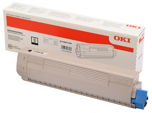 OKI C823 C833 C843 Negro Toner Original 46471104