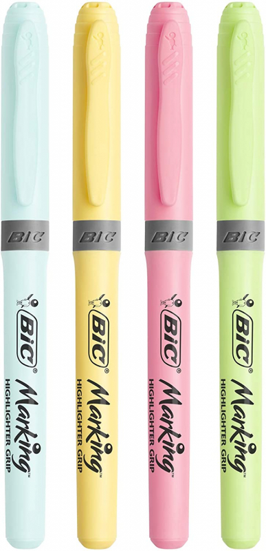 Imagen extra Pack de 4 Marcadores Bic Highlighter Grip PASTEL