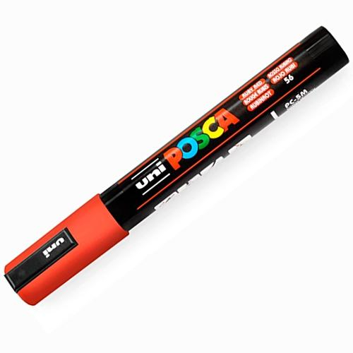 POSCA PC-5M Rojo Rubi, punta Media 2.5mm Multisuperficie (cristal, madera, tela, plastico)