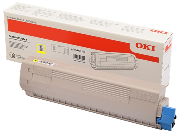 OKI C823 C833 C843 Amarillo Toner Original 46471101