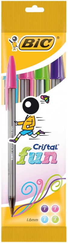 PACK 4 Boligrafos BIC Cristal FUN (4 Colores)