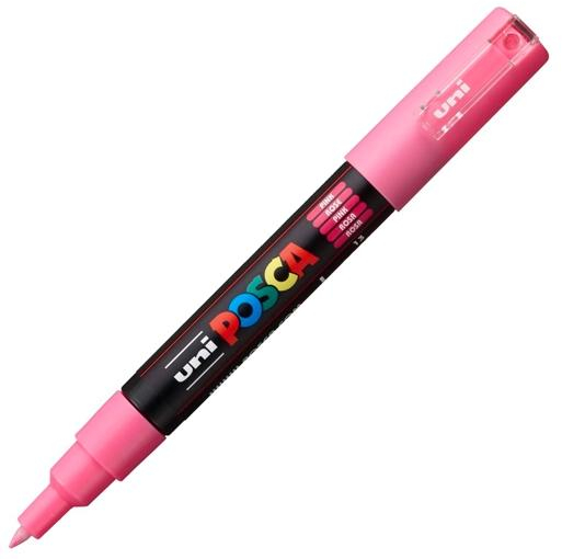 POSCA PC-1M Rosa, punta ExtraFina 1mm Multisuperficie (cristal, madera, tela, plastico)